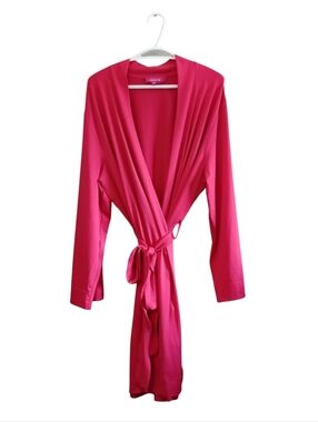 Carisma Reddish-Pink Wrap Robe Lightweight Lounge Robe – Size Large EUC